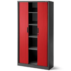 Obrazek Szafa biurowa Damian metalowa antracyt/czerwony