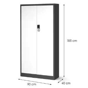 Obrazek Szafa biurowa Daniel+zamkiem elek. metalowa antracyt/biały