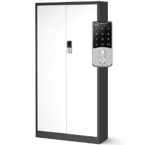 Obrazek Szafa biurowa Daniel+zamkiem elek. metalowa antracyt/biały