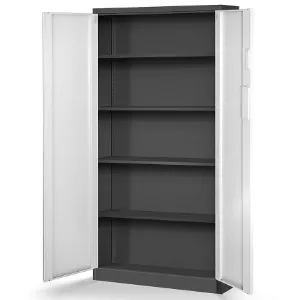 Obrazek Szafa biurowa Daniel+zamkiem elek. metalowa antracyt/biały