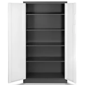 Obrazek Szafa biurowa Daniel+zamkiem elek. metalowa antracyt/biały