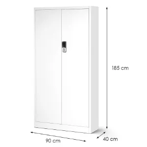 Obrazek Szafa biurowa Daniel+zamkiem elek. metalowa biały