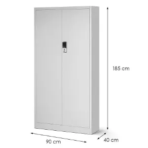 Obrazek Szafa biurowa Daniel+zamkiem elek. metalowa szary