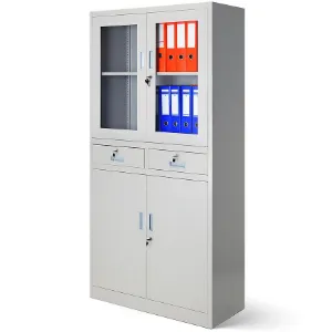 Obrazek Szafa biurowa Edmund metalowa szary