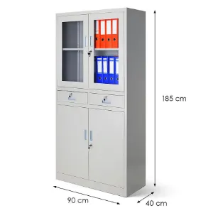 Obrazek Szafa biurowa Edmund metalowa szary