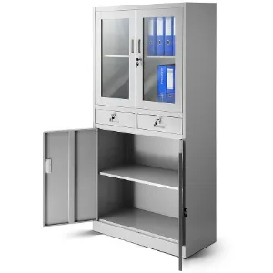 Obrazek Szafa biurowa Edmund metalowa szary