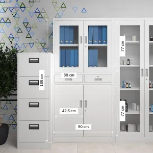 Obrazek Szafa biurowa Edmund metalowa szary