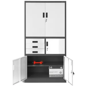 Obrazek Szafa biurowa Filip II metalowa antracyt/biały