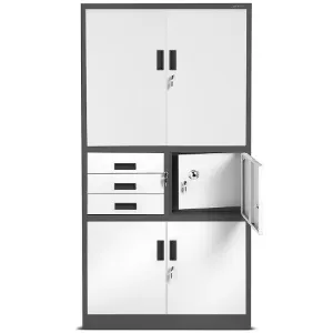 Obrazek Szafa biurowa Filip II metalowa antracyt/biały