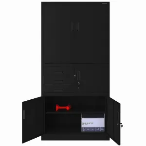 Obrazek Szafa biurowa Filip II metalowa czarny