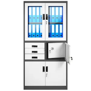 Obrazek Szafa biurowa Filip metalowa antracyt/biały