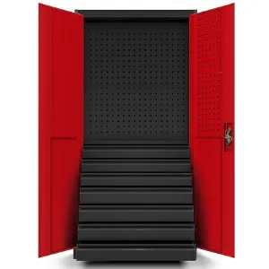 Obrazek Szafa Darek metalowa antracyt/czerwony