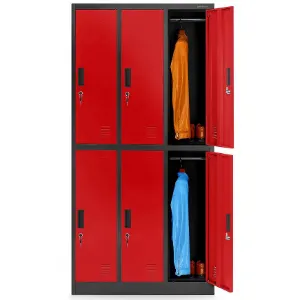 Obrazek Szafa Igor metalowa antracyt/czerwony