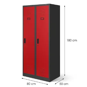Obrazek Szafa Kacper metalowa antracyt/czerwony