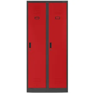 Obrazek Szafa Kacper metalowa antracyt/czerwony