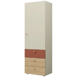 Obrazek Szafka Yuki 4 Koral/Szary Beż/Dąb Olejowany