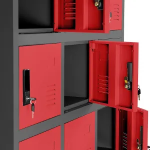 Obrazek Szafa Karol metalowa antracyt/czerwony