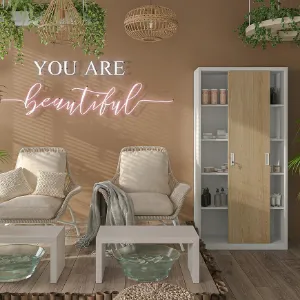 Obrazek Szafa Kuba metalowa biały/sonoma