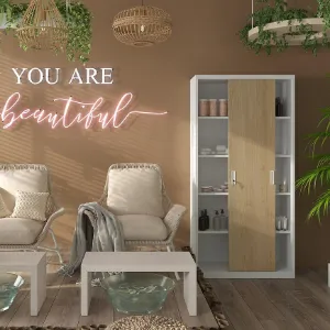 Obrazek Szafa Kuba metalowa biały/sonoma