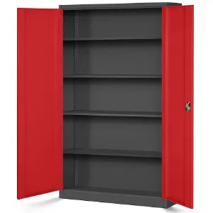 Obrazek Szafa Jan 2 metalowa antracyt/czerwony