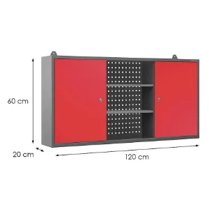 Obrazek Szafka biurowa Ben metalowa antracyt/czerwony