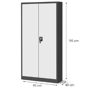Obrazek Szafa Jan H metalowa antracyt/biały