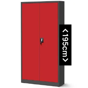 Obrazek Szafa Jan H metalowa antracyt/czerwony