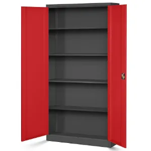 Obrazek Szafa Jan H metalowa antracyt/czerwony