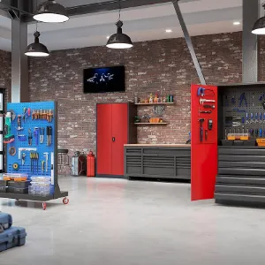 Obrazek Szafa Jan H metalowa antracyt/czerwony