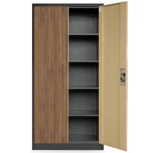 Obrazek Szafa Jan H metalowa antracyt/orzech