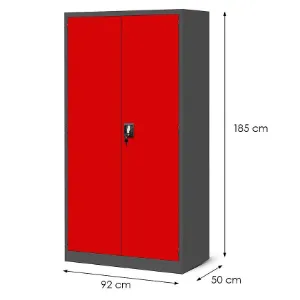 Obrazek Szafa Szymon metalowa antracyt/czerwony