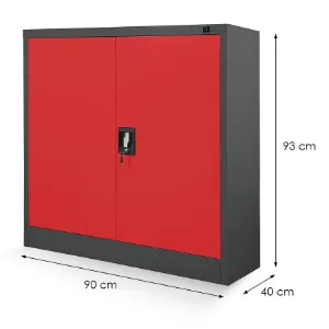 Obrazek Szafka biurowa Beata metalowa antracyt/czerwony