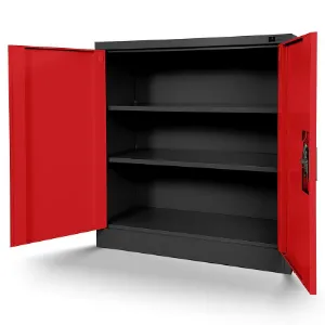 Obrazek Szafka biurowa Beata metalowa antracyt/czerwony