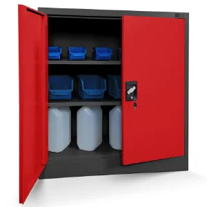 Obrazek Szafka biurowa Beata metalowa antracyt/czerwony