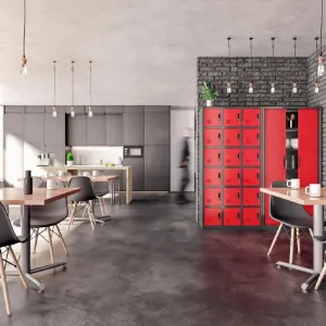 Obrazek Szafka biurowa Beata metalowa antracyt/czerwony