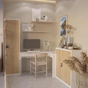 Obrazek Szafka biurowa Beata metalowa biały/sonoma