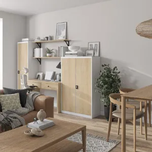 Obrazek Szafka biurowa Beata metalowa biały/sonoma