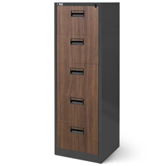 Obrazek Komoda Sara V005 metalowa antracyt/orzech