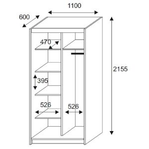 Obrazek Szafa Nico II 110 Biały