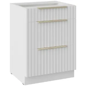 Obrazek Szafka Kuchenna Tuluza 60D 3S BB biały mat lamel