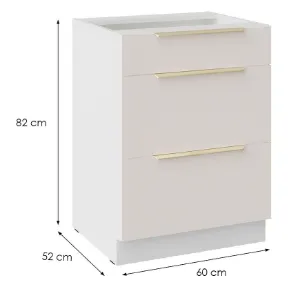 Obrazek Szafka Kuchenna Nicea 60D 3S BB beż piaskowy