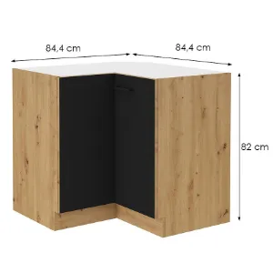 Obrazek Szafka Kuchenna Modena Czarny/Dąb Artisan 90x90 Nd 2f Bb