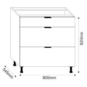 Obrazek Szafka Kuchenna LOFT II D80 3SZ METALBOX grafit