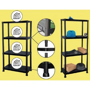 Obrazek Regał plastikowy T60 60x30x138 cm czarny