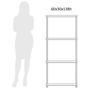 Obrazek Regał plastikowy T60 60x30x138 cm czarny