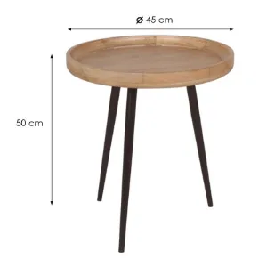 Obrazek Stolik Z Tacą Olaf 3 9496 Naturalny/Czarny