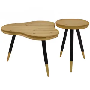 Obrazek Komplet Stolików Akim 10794 Dąb/Czarny