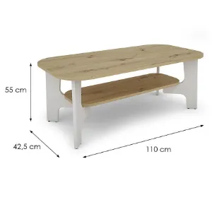 Obrazek Ława Palermo 110x55 Artisan/Biały