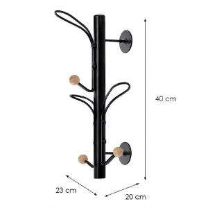 Obrazek Wieszak Ścienny Gc7469 Czarny/Naturalny