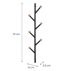Obrazek Wieszak Ścienny Gc7139-1 Czarny/Naturalny